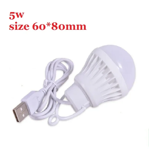 USB Bulb LED Portable Camping Lamp Mini Bulb 5V Power Book Lights Student Learning Desk Reading Hiking Tent Travel Work