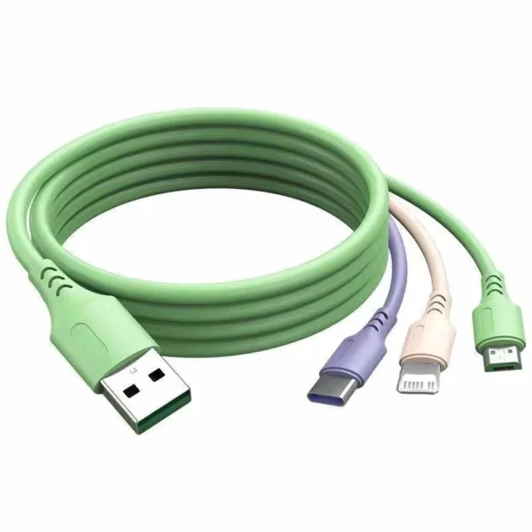 3 In 1  Fast Charging Cable For iPhone15 14 13 12 11 X Pro Max Micro USB Type-C Phone Charger USBC Data Cable