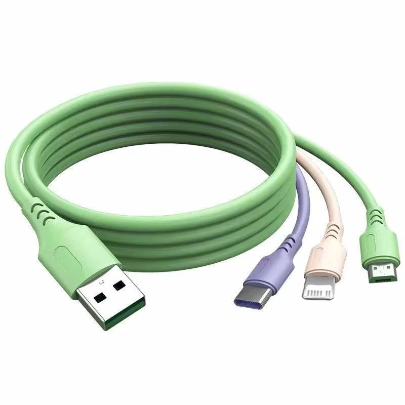 3 In 1  Fast Charging Cable For iPhone15 14 13 12 11 X Pro Max Micro USB Type-C Phone Charger USBC Data Cable
