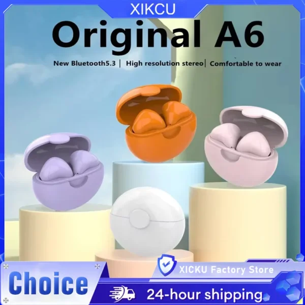 Original Air Pro 6 TWS Wireless Bluetooth Headset 5.3 Headphone Mini Earphone with Mic Charging Box for Xiaomi iPhone Earbuds