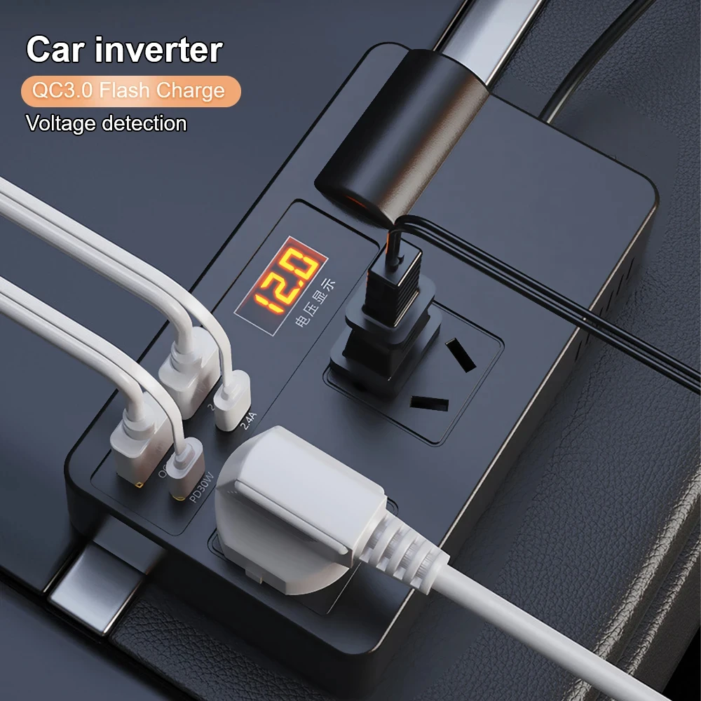 Car mounted power inverter 12v24v to 220v multifunctional conversion suitable for small and large trucks