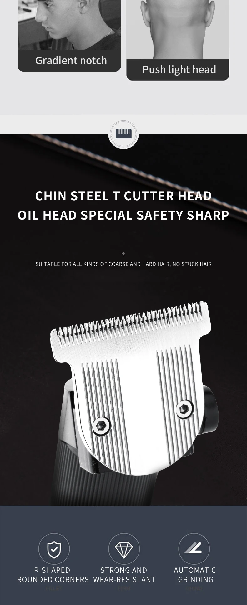 Youpin Komingdon Cordless Zero Gapped Trimmer Hair Clipper Professional Barber Shop Men's Haircut Machine for Beard Barbershop