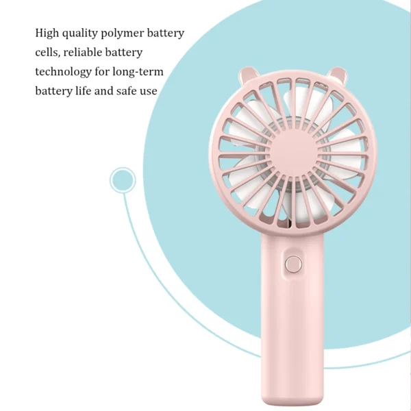 Handheld Fan Portable USB Rechargeable Fans Desk with Base Small Makeup Eyelash Cooler Women Girls Outdoor Office White