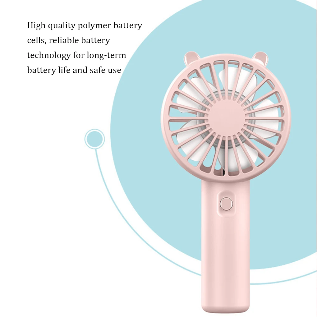 Handheld Fan Portable USB Rechargeable Fans Desk with Base Small Makeup Eyelash Cooler Women Girls Outdoor Office White