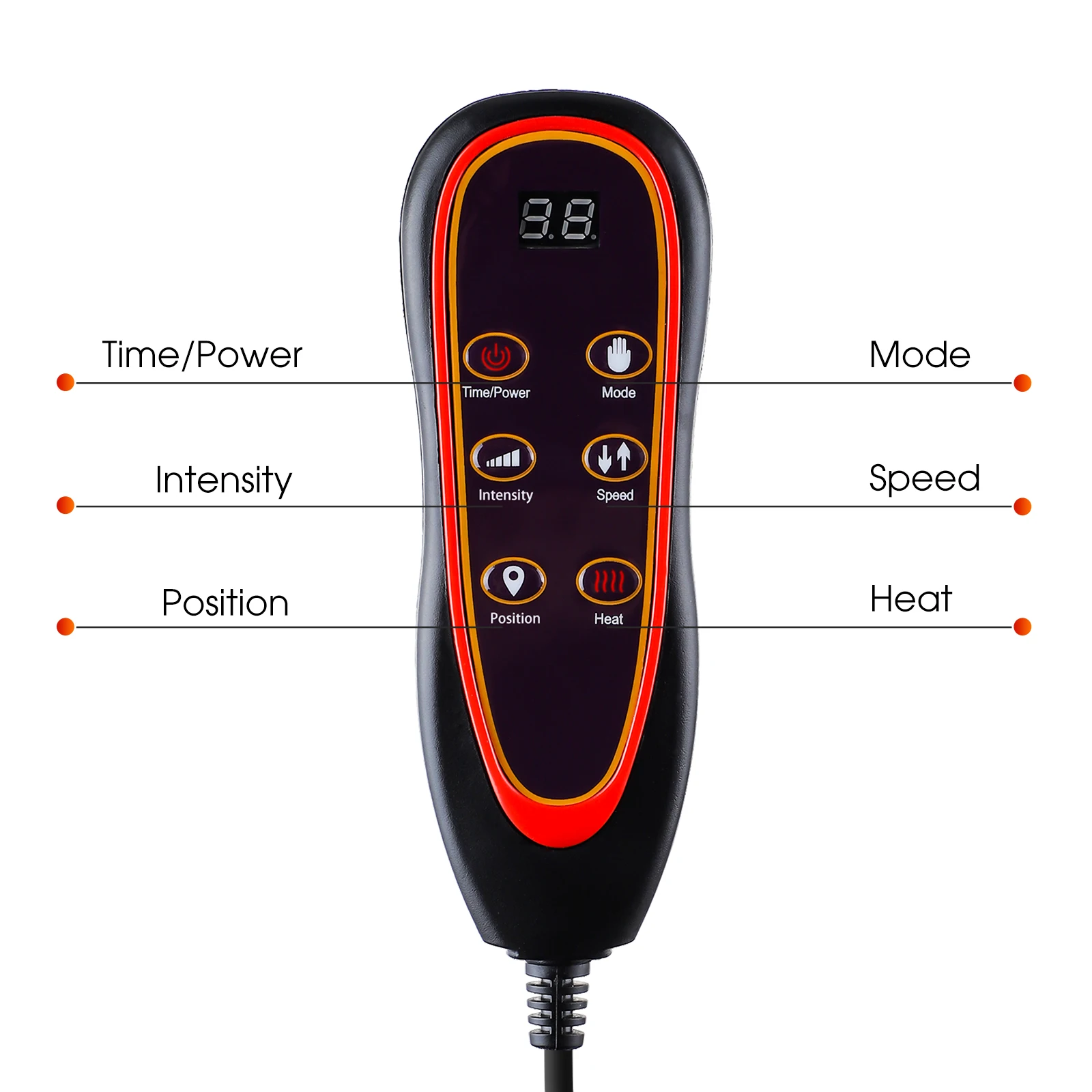 Electric Back Massager Infrared Full-Body Massage Chair Cushion Heating Vibrator Car Home Office Lumbar Neck Mattress Chair Mat
