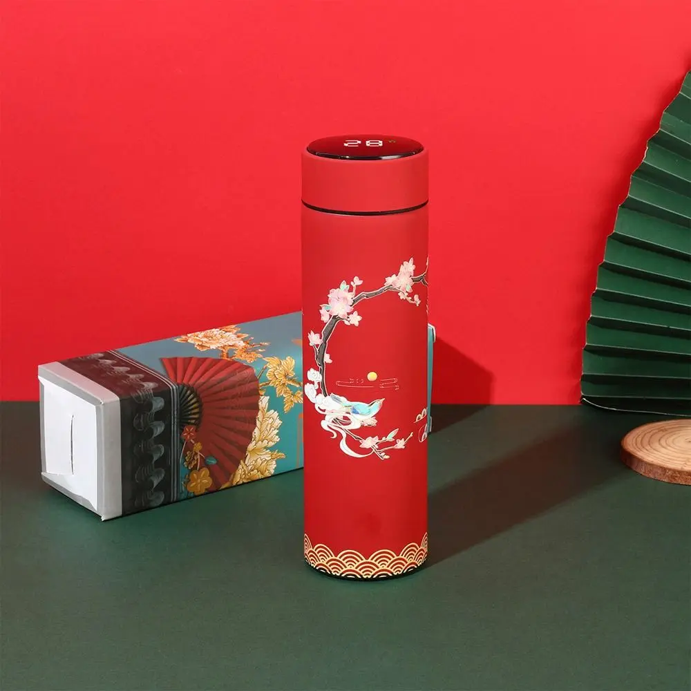 Vacuum Flasks LED Display Miniature Water Bottle Chinese Style Thermos cup Intelligent Temperature Display Premium Travel  Mug
