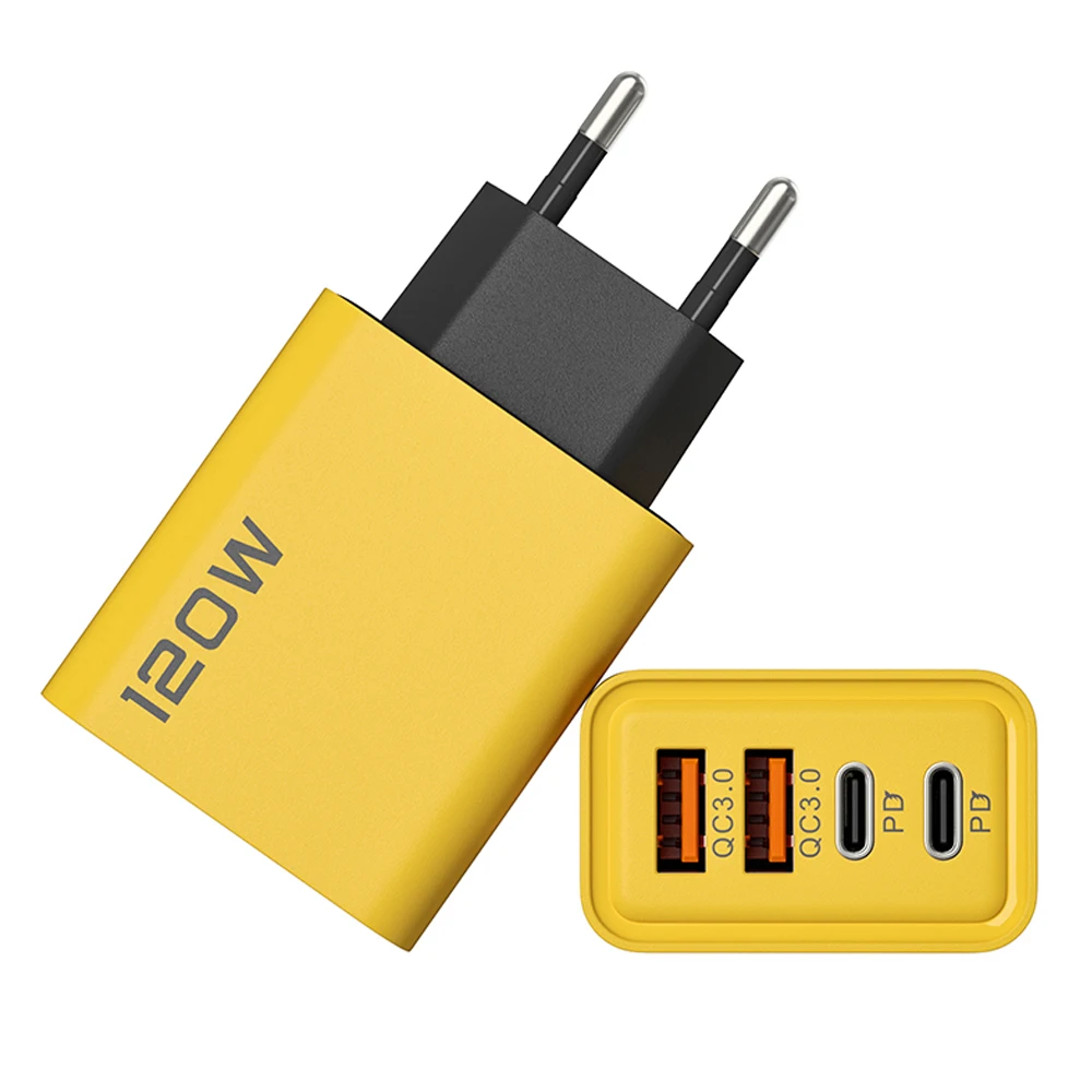 USB C PD Charger Quick Charge 3.0 Type C USB Phone Chargers Adapter For iPhone 16 15 Samsung Xiaomi Huawei 4 Ports Fast Charging