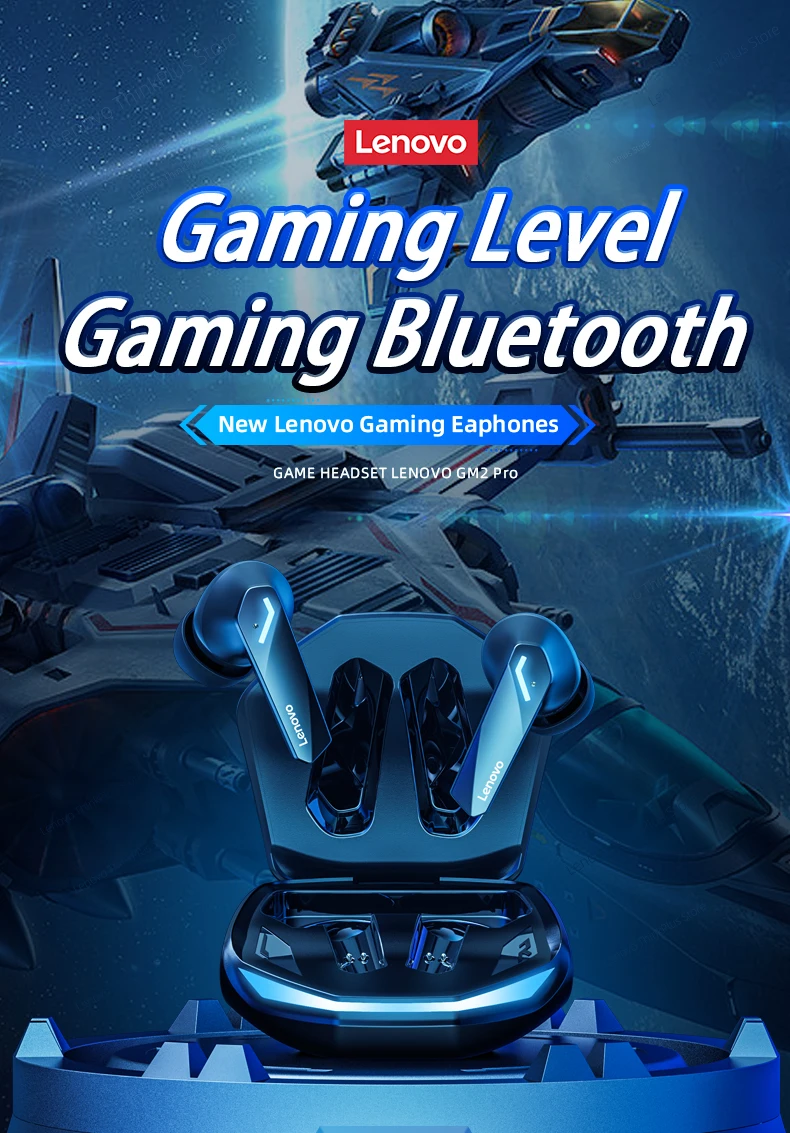 Lenovo GM2 PRO New Bluetooth 5.3 Headset Sports Running True Wireless In Ear Gaming Low Latency Dual Mode Music Headphones