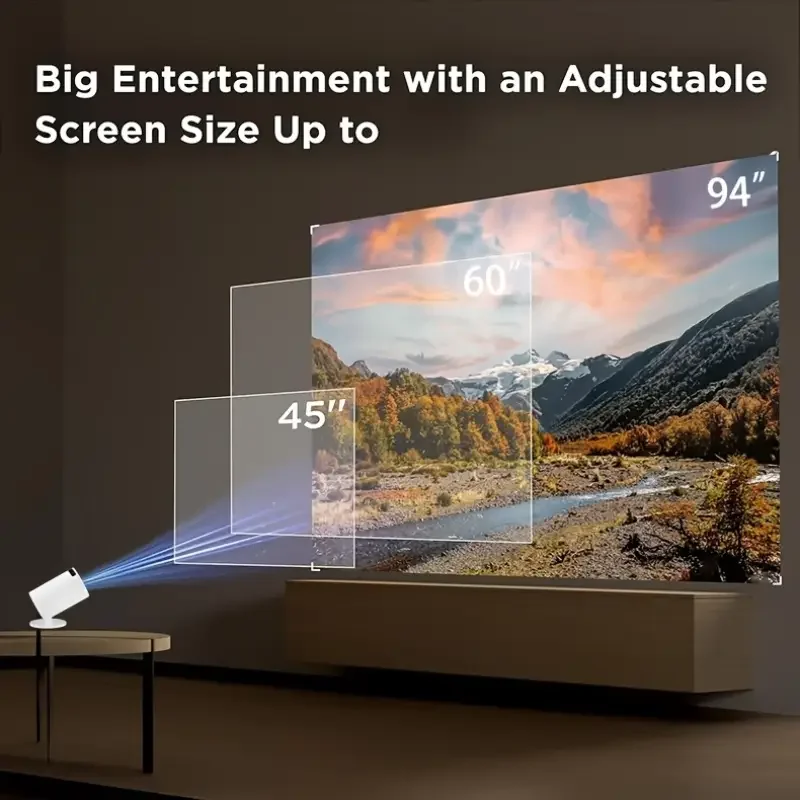 M5 4K 1080P USB plug Compact Portable Projector with Auto Keystone Correction and Smartphone Compatibility, Ideal Gift