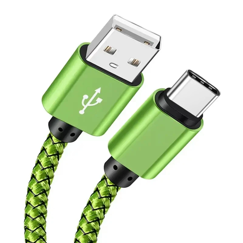 USB A to Type C Charging Cable 2A Fast Charger Nylon Data Cable 1M 2M 3M For Iphone Android Huawei Samsung TypeC Charging Device