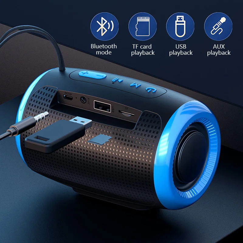 # TSN-1 Portable Speaker Wireless Bluetooth Speakers with 5.3 Stereo FM/SD/USB Disk/Aux Modes Waterproof for Outdoor Hifi Sound