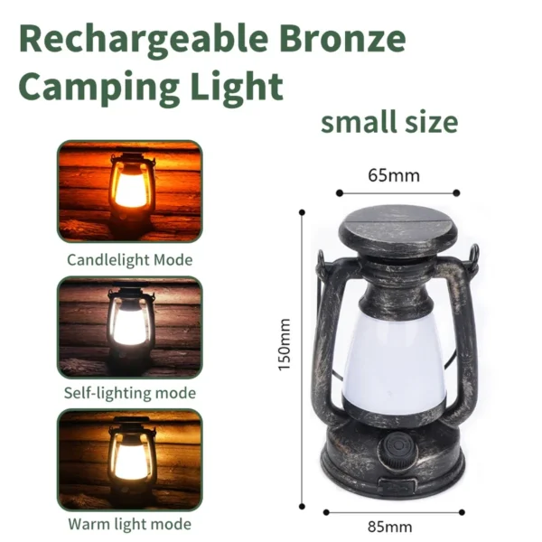 USB Rechargeable/Solar Charging Camping Light Portable Camping Lanterns 3 Lighting Modes Dimming Outdoor Hanging Tent Light