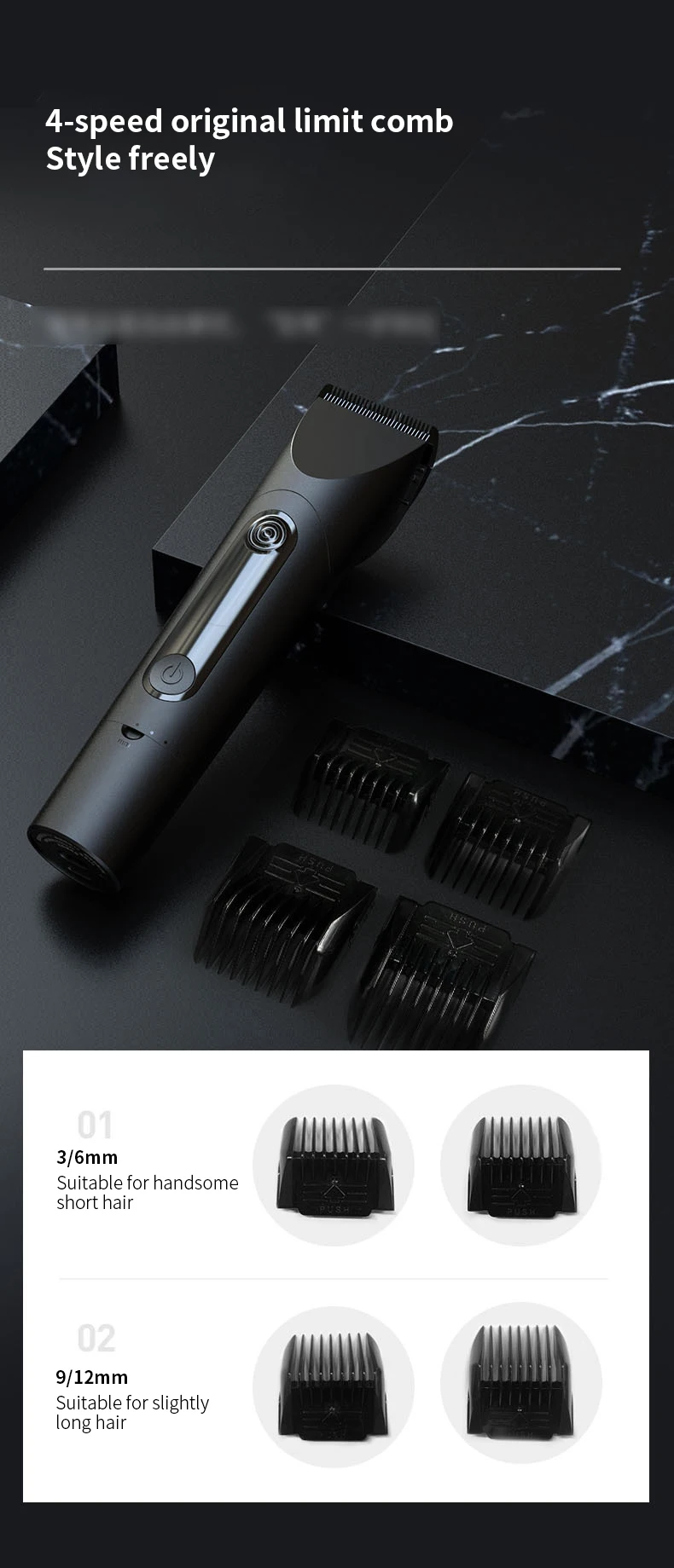 New Xiaomi Mijia Professional Clipper Hair Clipper 3 -Gear Adjustment  IPX7 Waterproof Hair Trimmer Machine With Charging Base