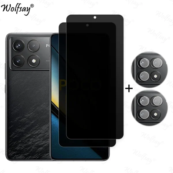 Privacy Screen Protector For Xiaomi Poco F6 Pro Anti-Spy Tempered Glass For Poco F6 M6 X6 Pro Camera Glass For Poco F6 Pro Glass