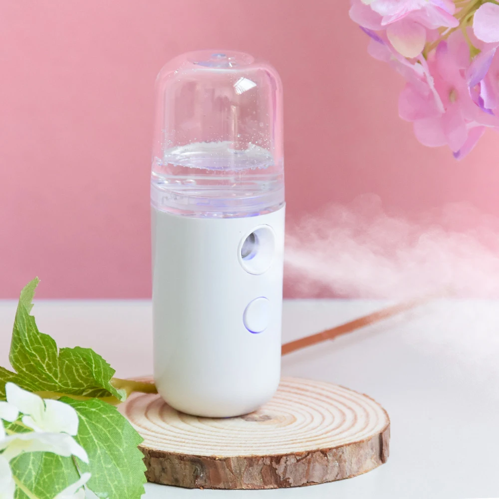 Portable Rechargeable Small Facial Steamer 30ml Mini Humidifier Home Wireless Nano Personal Face Hydrat Sprayer Cool Mist Maker