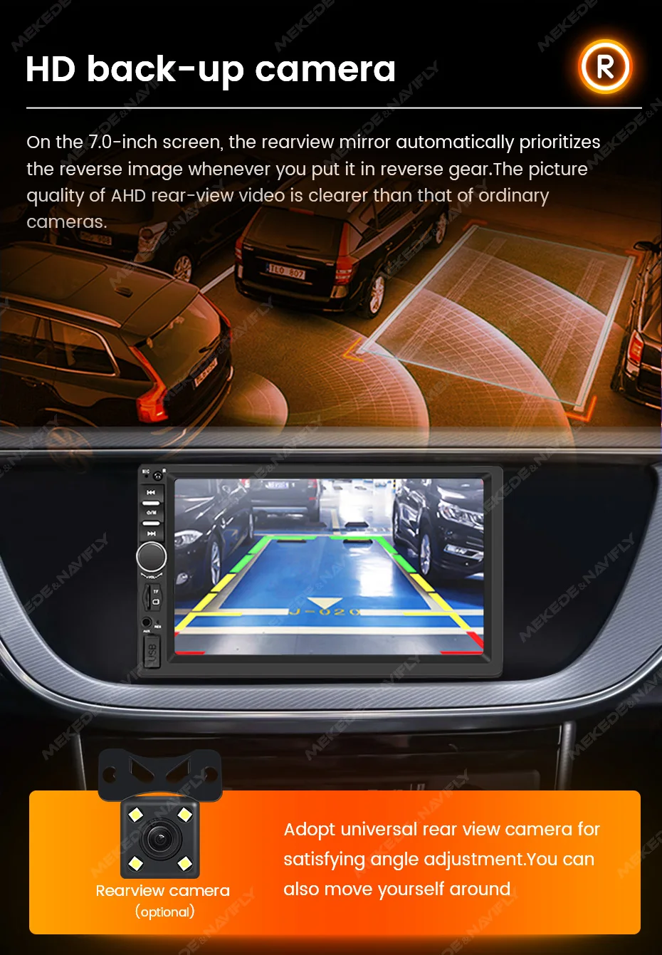 1DIN Universal MP5 6.86-Inch Car Radio Support Wireless Carplay Android AUTO AUX USB SWC BT Touch Screen Multimedia Video Player