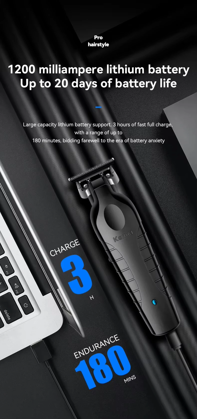 Kemei KM-2296 KM-2299 KM-1102 Professional Hair Clipper Kit Electric Shaver Male Hair Cutting Machine Men’s Cordless Trimmer