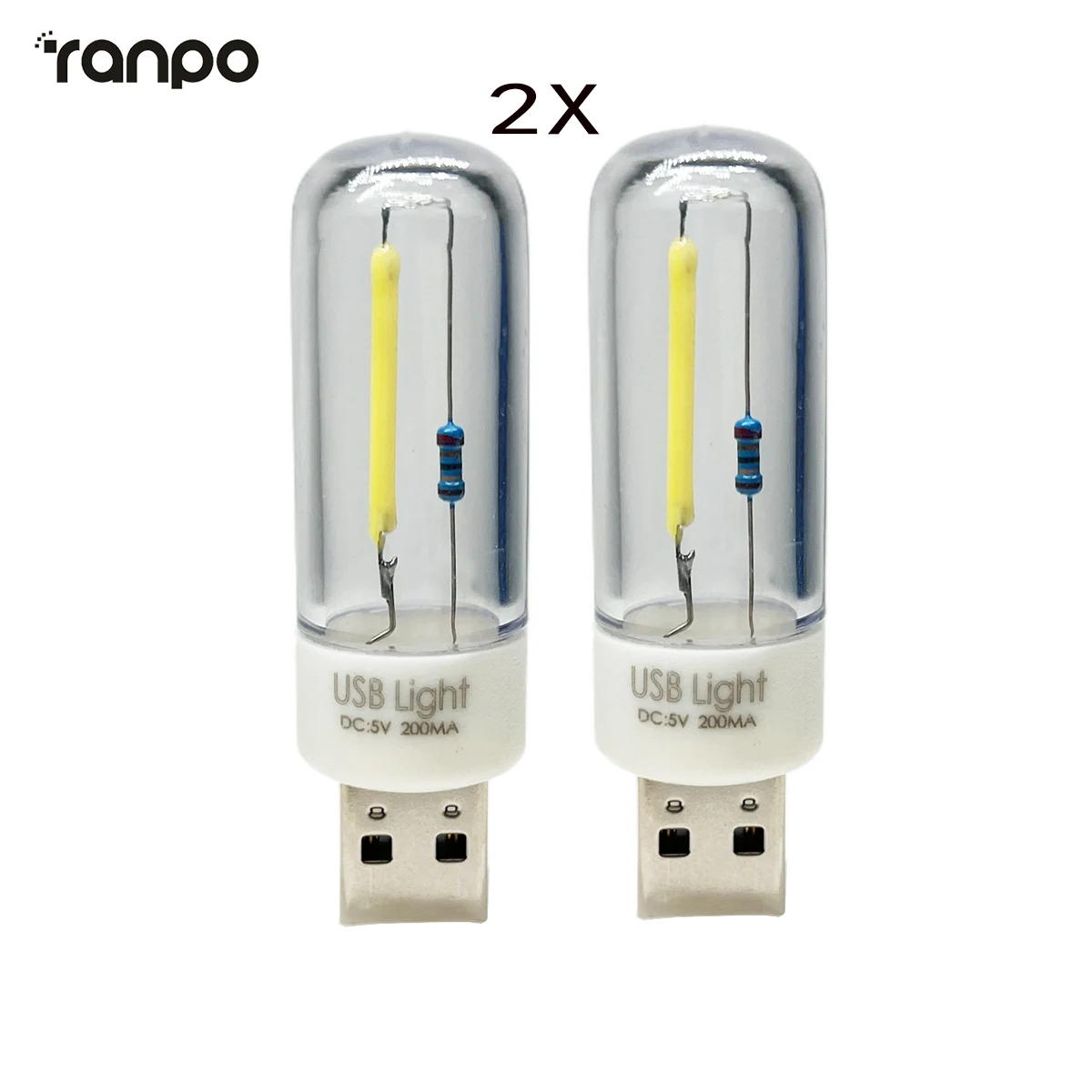 2Pcs LED Camping Lamp 5V Night Light LED USB Filament Portable Lighting USB lamp Charging Treasure Notebook Mobile Power Bulb