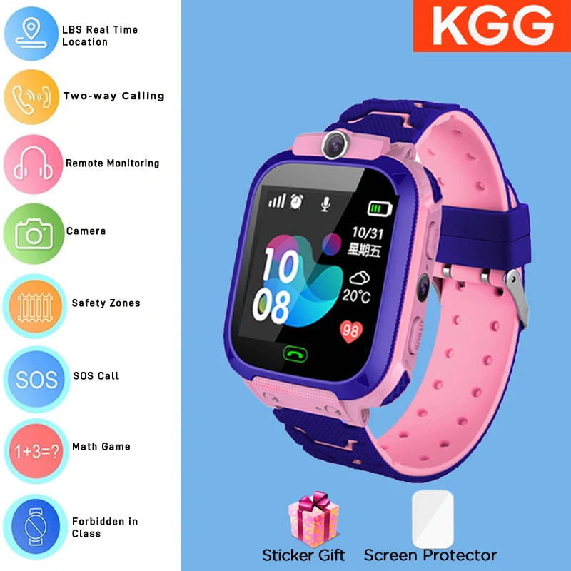 ﻿ Kids Smart Watch Phone 4G Sim Card 2G Internet SOS LBS Location Call Child SmartWatch Camera Waterproof Clock For Boys Girls