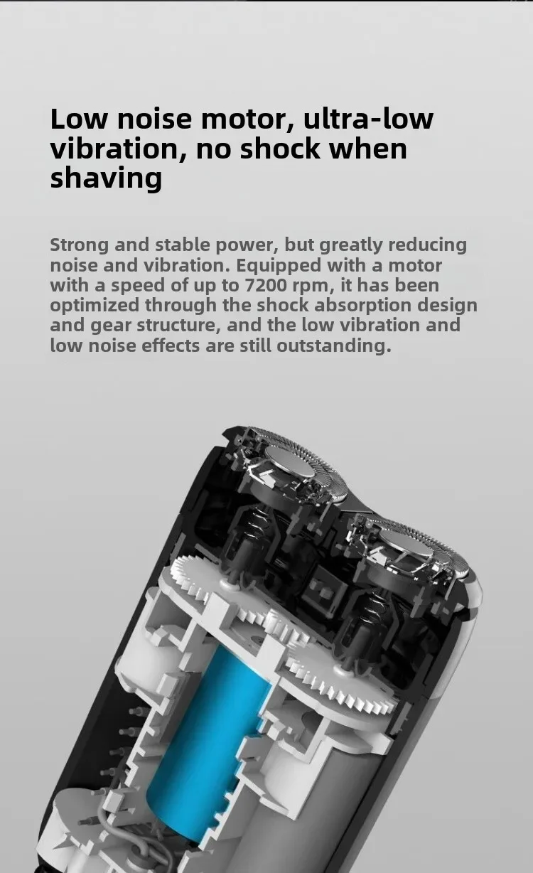 XIAOMI MIJIA S100 Electric Shaver Twin Blade Portable Dry Wet Razor Beard Trimmer Cutter USB Rechargeable For Men Razors Machine