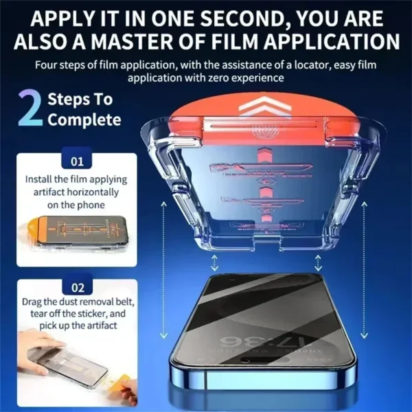 Dust Free Installation Privacy Screen Protector for IPhone 16 15 14 13 12 11 Pro Max Mini 7 8 15 16 Plus XS X XR Anti-Spy Glass
