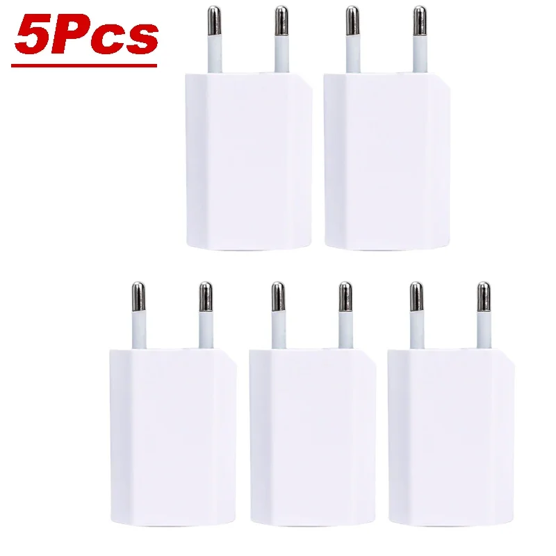 NNBILI 1-5Pcs Universal 5V 1A EU Plug USB Wall Phone Charger For iPhone Samsung Xiaomi Redmi Google Huawei Charger Power Adapter