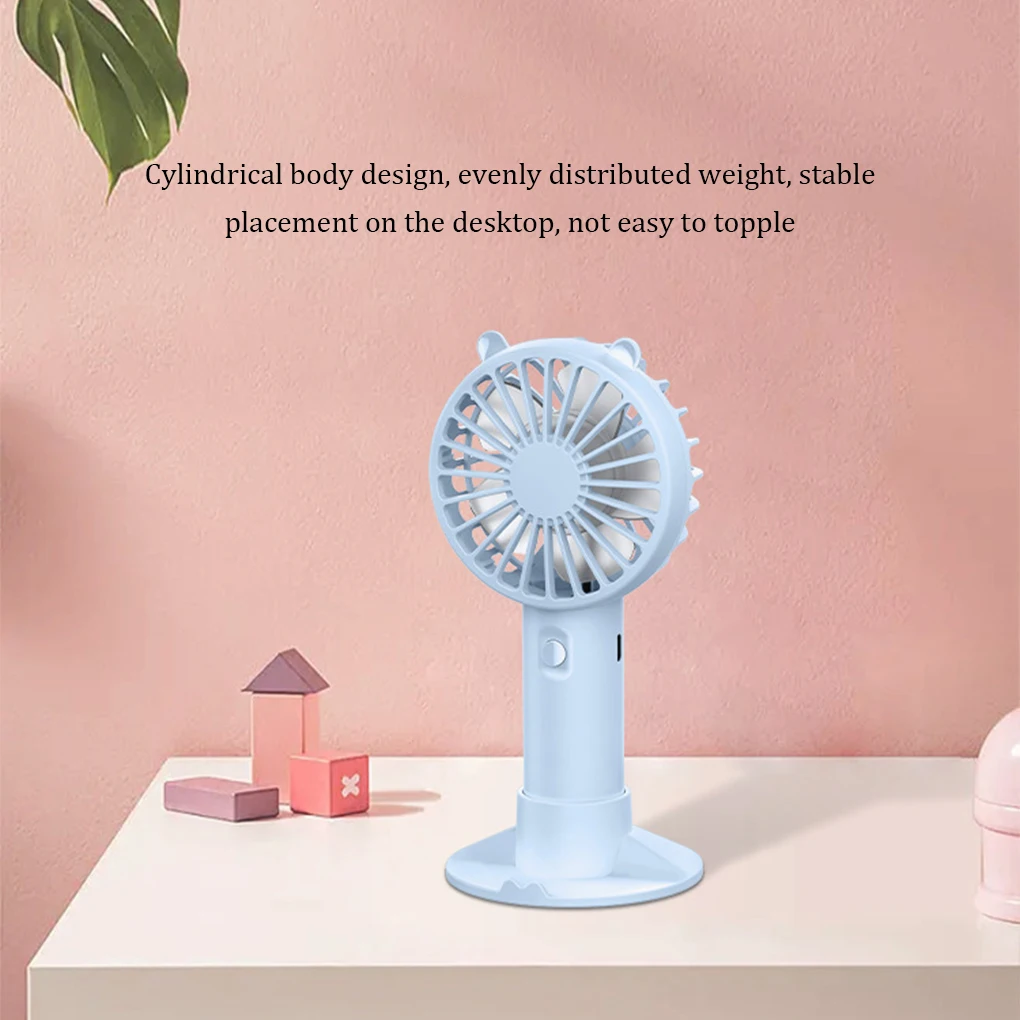 Handheld Fan Portable USB Rechargeable Fans Desk with Base Small Makeup Eyelash Cooler Women Girls Outdoor Office White