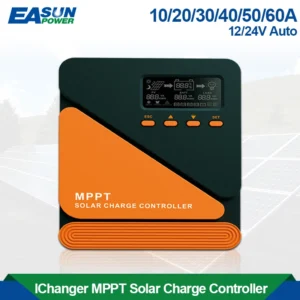 S74dfc680438c4eac8652c61a7b2f3657K.webp EASUN Solar Charge Controller MPPT 60A 50A 40A 30A 20A 10A Solar Panel Solar Charge Regulator 12V 24V Battery PV Input 100VOC