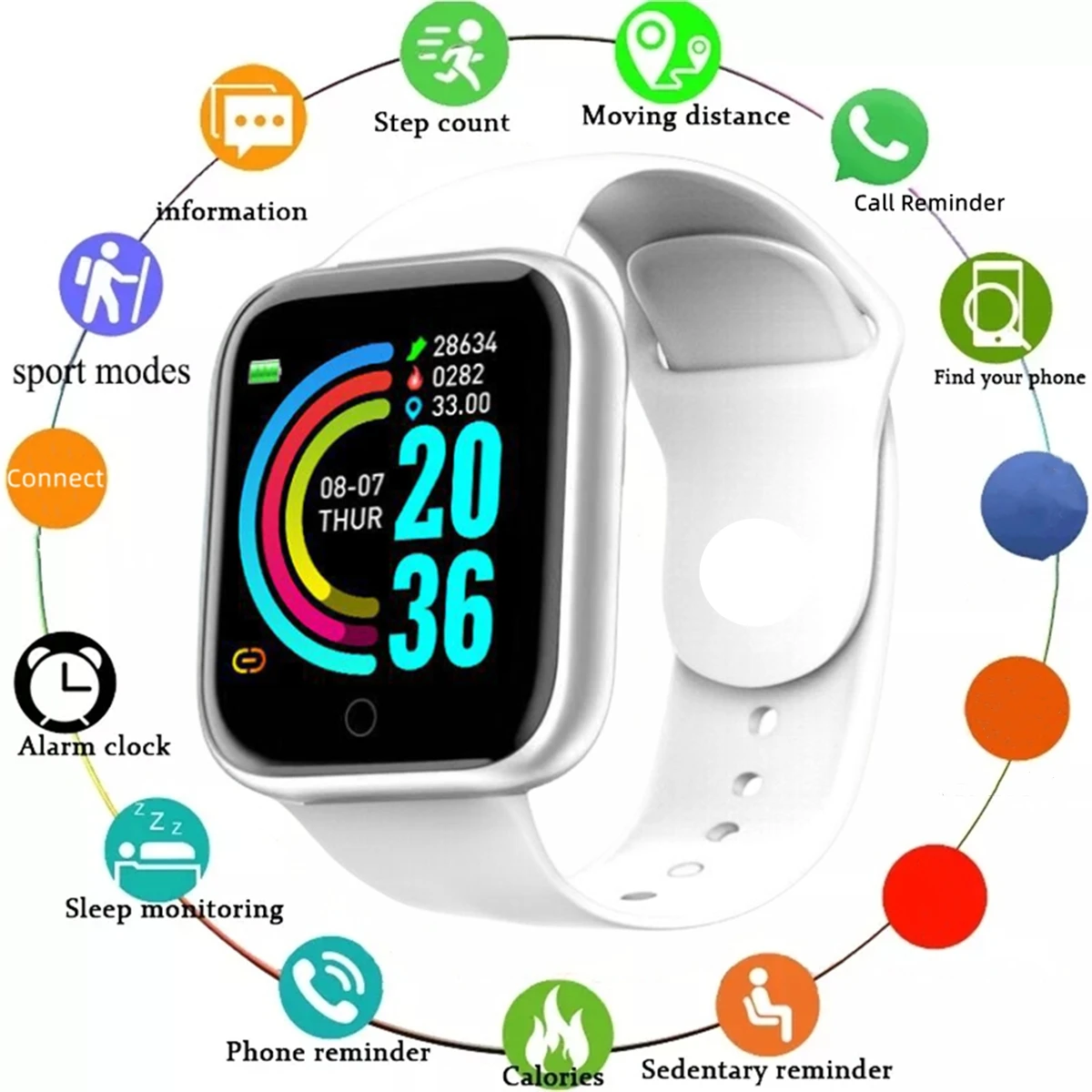 Fashion Smart Watches Sport Men Fitness Woman Smartwatch SMS Social APP Message Reminder Music Playback Alarm Clock Bracelet D13