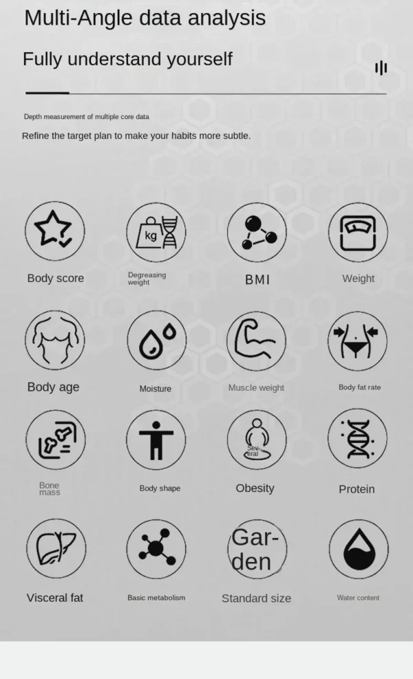 Smart APP synchronized body fat scale bathroom digital scale Bluetooth weight loss body fat scale body composition analyzer