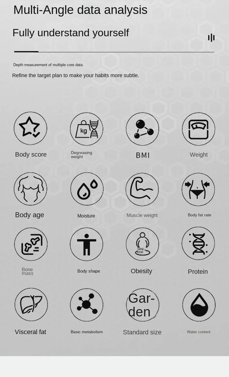 Smart APP synchronized body fat scale bathroom digital scale Bluetooth weight loss body fat scale body composition analyzer