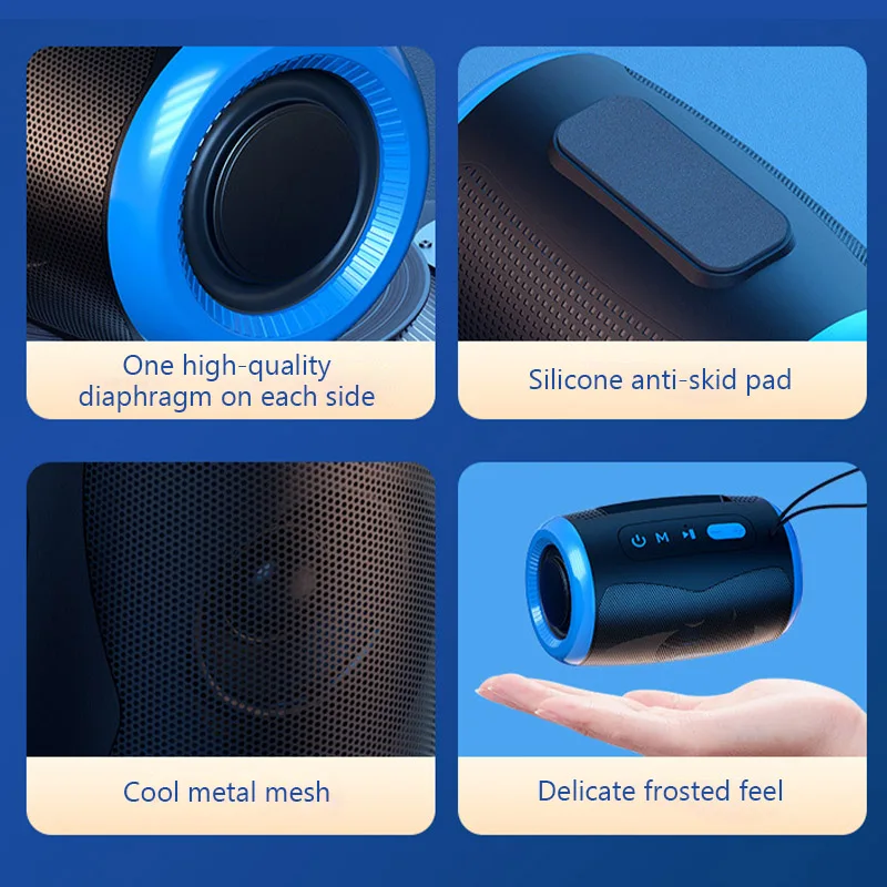 # TSN-1 Portable Speaker Wireless Bluetooth Speakers with 5.3 Stereo FM/SD/USB Disk/Aux Modes Waterproof for Outdoor Hifi Sound