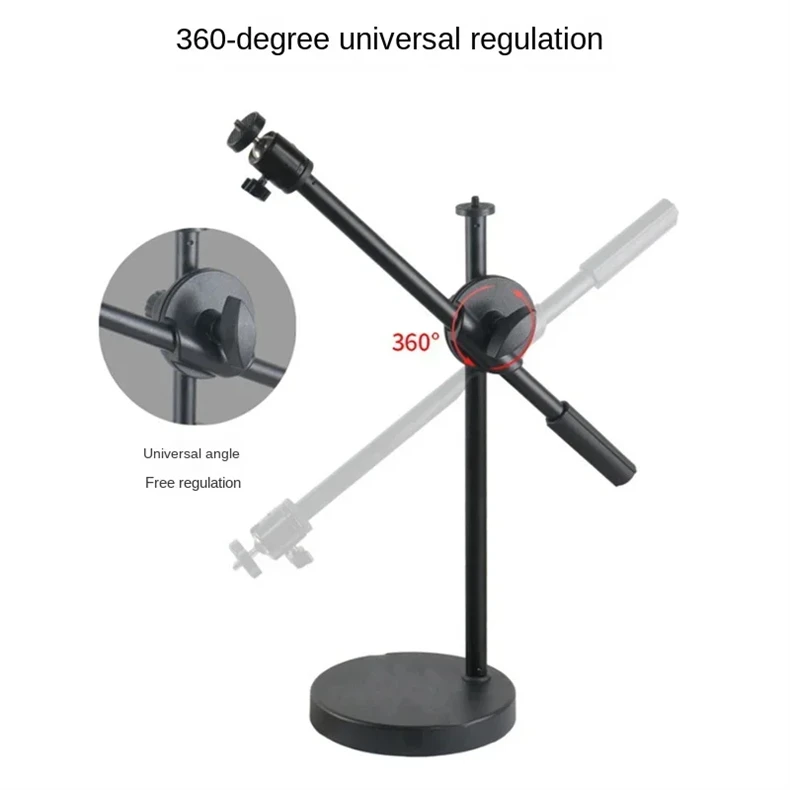 Tabletop Overhead Tripod Stand with Ring Light Mobile Phone Holder And Boom Arm for Nail Art Photography Table Shooting Tripods