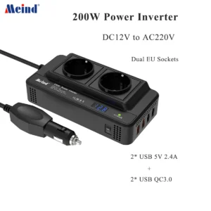 S7722fbbc65a54969b7f240540fd1f5c9L.webp Highly recommend Meind 200w car inverter 12v to 220v power inverter for car