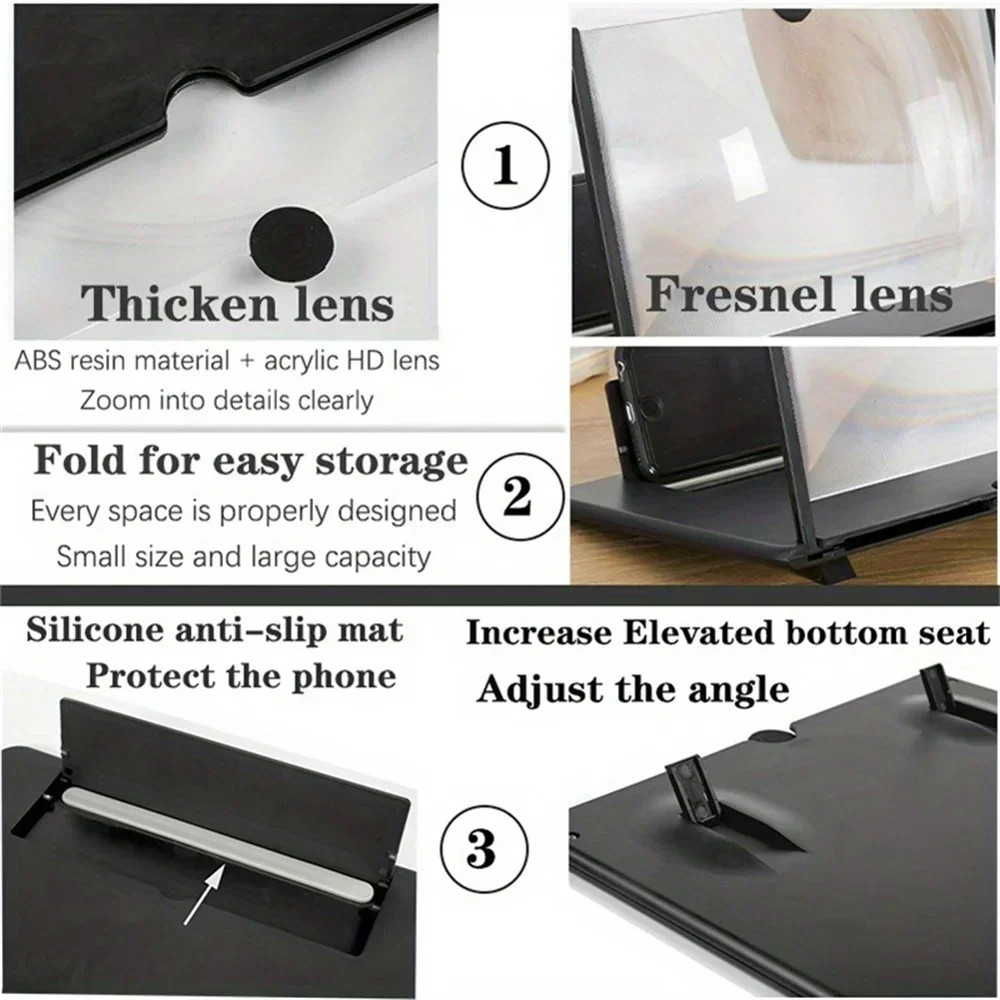 12/10 inch mobile phone amplifier HD screen magnifying glass anti blue light and eye protection Multi functional Amplifier