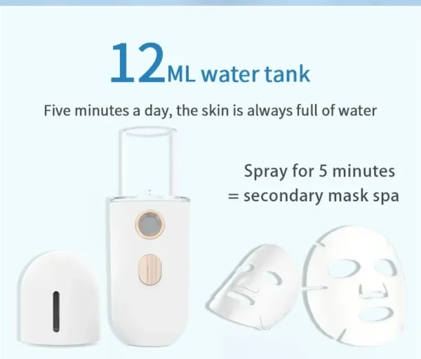 1PC Mini Portable Humidifier Nano Mister Facial Steamer Device Beauty Spray Hydrating Apparatus Cold Spray ApparatusRechargeable