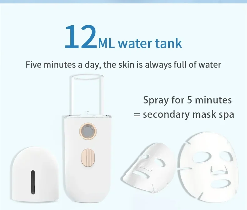 1PC Mini Portable Humidifier Nano Mister Facial Steamer Device Beauty Spray Hydrating Apparatus Cold Spray ApparatusRechargeable