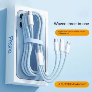 S790c71f66ca84f19bb40029a36ab7615N.webp 3 In 1 Fast Charging Cable 100W For Xiaomi iPhone Poco Micro USB Type C Charger Cable Cord Multiple Usb C Charging Wire Line