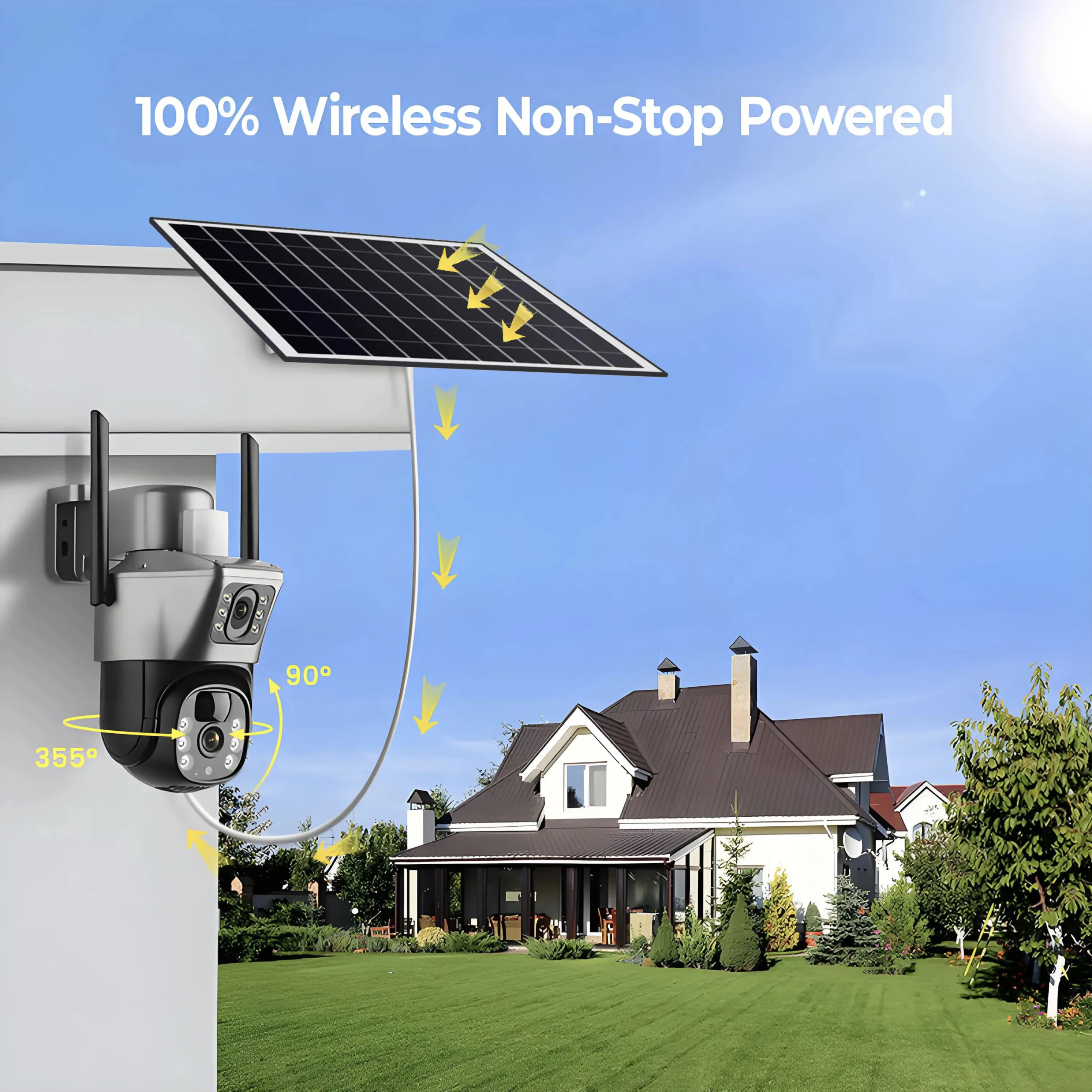 4G Solar Camera 2 Lens CCTV Camera 4K 8MP HD Night Vsion Wirless WiFi Camera Outdoor Security Protection Smart Home IP Cameras