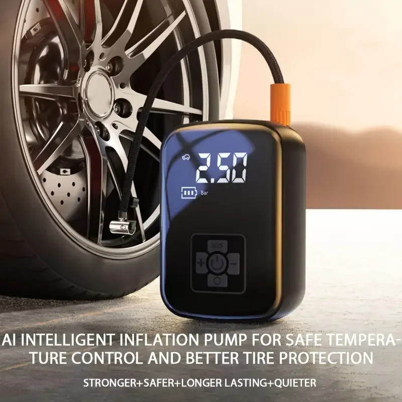 S7a5140f71f7748db90f62ad4a35f3db8v-3.webp 1pc Wireless Car Air Compressor Air Pump Electric Tire Inflator Pump for Motorcycle Bicycle Boat AUTO Tyre Balls Inflatable