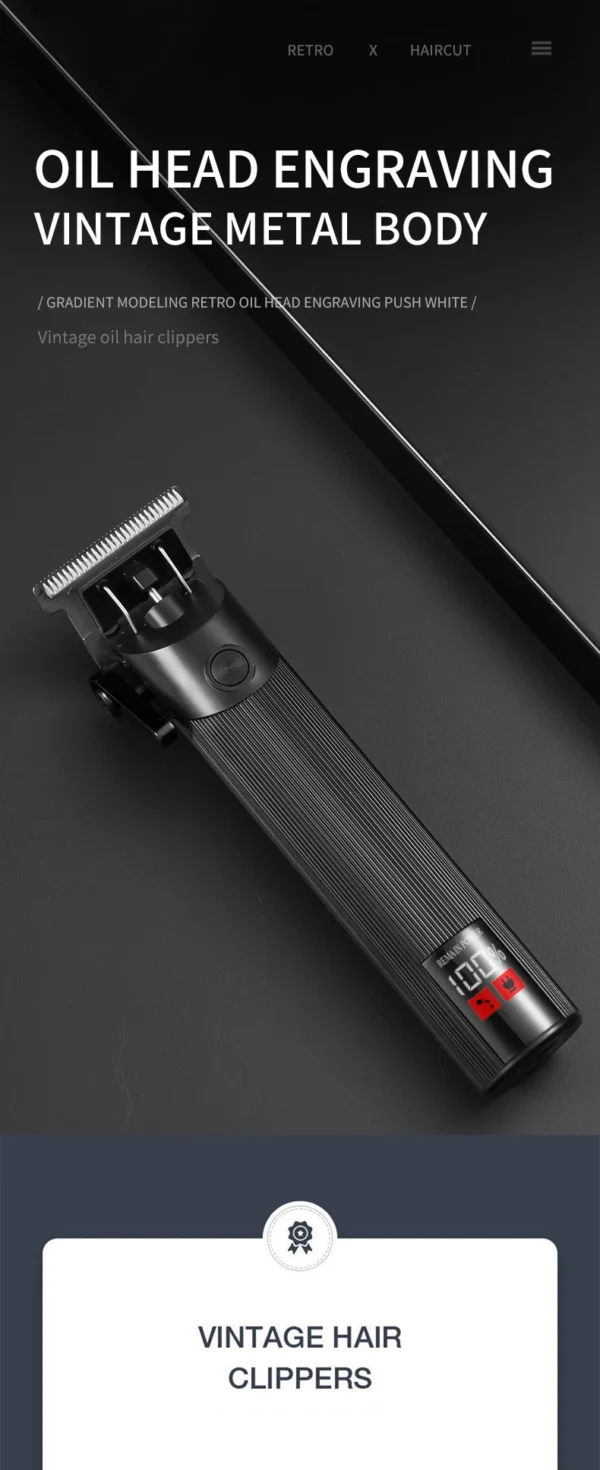 Youpin Komingdon Cordless Zero Gapped Trimmer Hair Clipper Professional Barber Shop Men's Haircut Machine for Beard Barbershop