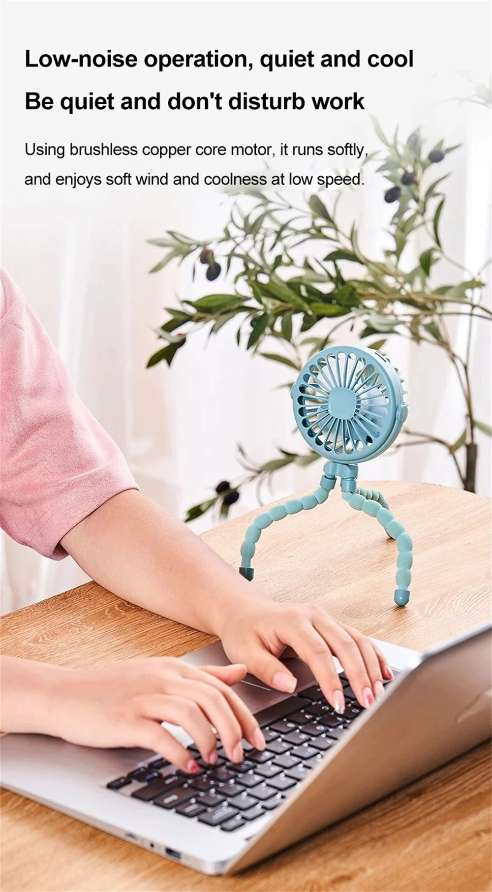 Mini Handheld Octopus Folding Fan Multi Functional Five In One Portable Fan Silent Home Dormitory Baby Stroller Multiple Scenes