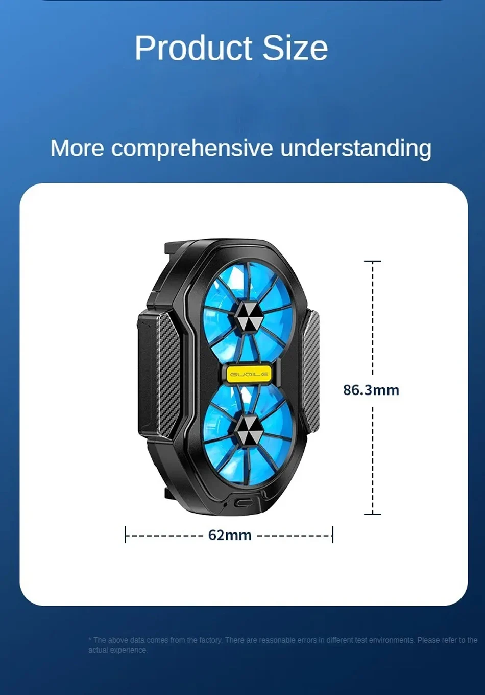 FS01 Dual Fan  Mobile Phone Cooler Long Lasting Stronger Cooling  Air Cooling Rechargeable Portable Type-C for IOS Android Game