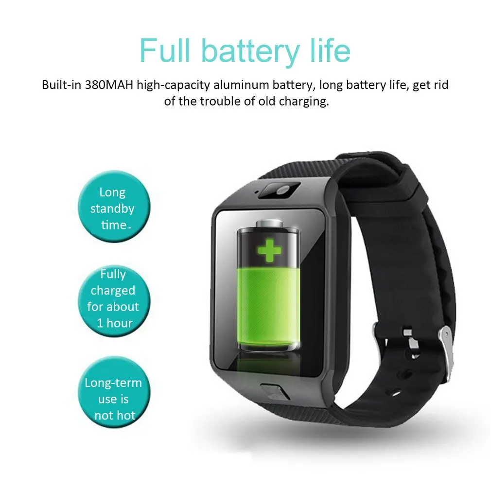 DZ09 Touch Screen Smart Watch With Camera Multi Language Wrist Watch SIM Card Smartwatch For IOS Android Phone Druopshipping