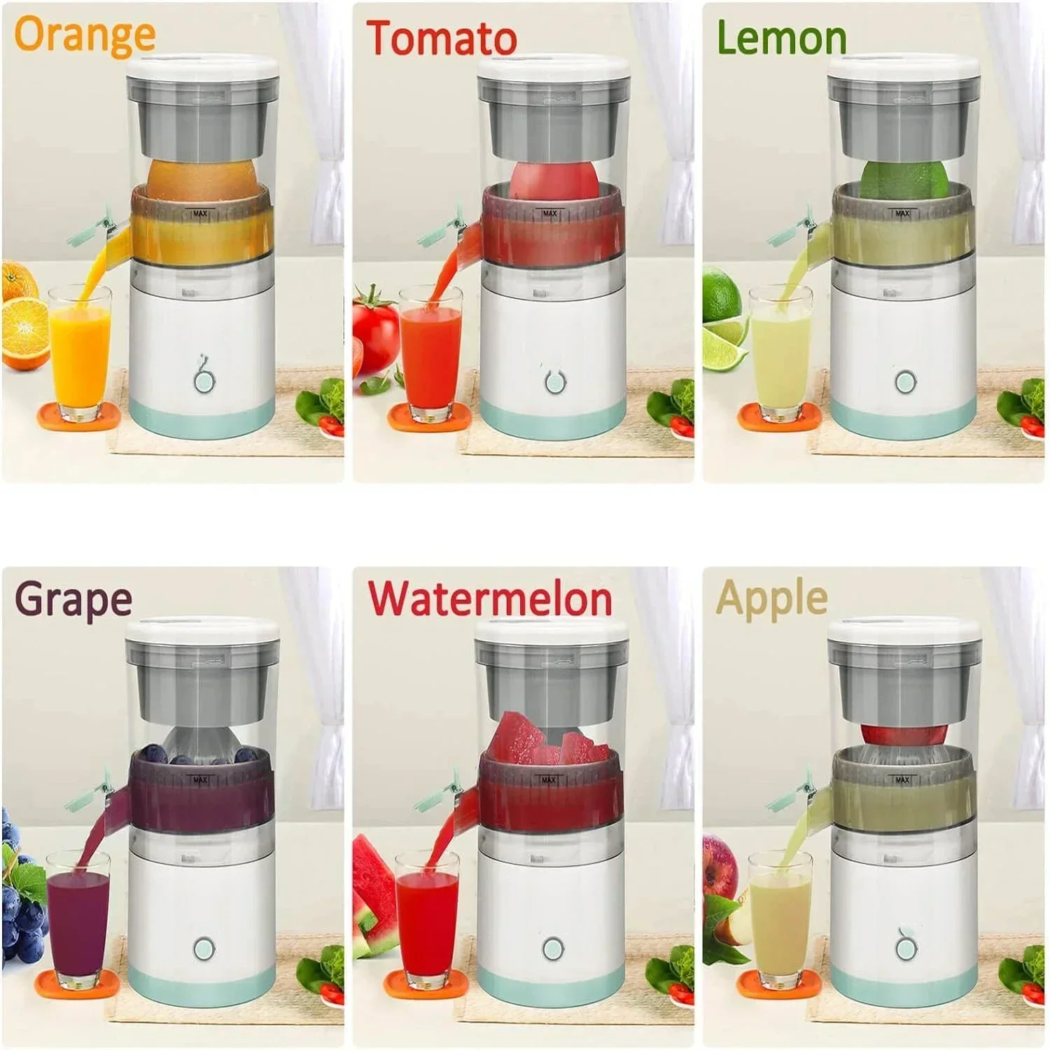 Electric Juicer Juice Cup Citrus Orange Lemon Squeezer USB Charging Kitchen Fruit Juicer Blender Fresh Separator Press Machine