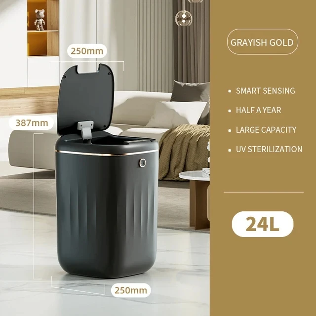 20L Smart Trash Can Bathroom Automa Sensor Dustbin Electric Waste Bin Waterproof Wastebasket For Kitchen Recycling Trash