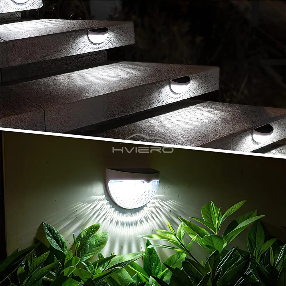 Outdoor Wall Lamp Solar Hedge Light 6LED Half Round Ladder Courtyard Garden Induction IP65 Waterproof Decoration Lighting Bright