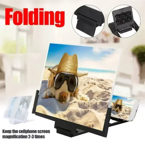 Foldable 3D High-definition Mobile Phone Screen Amplifier Landscape TV Movie Amplifier 14 inch Display Screen Phone Holder Stand