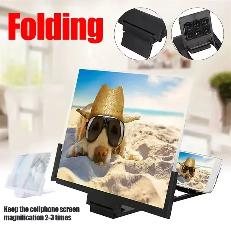 Foldable 3D High-definition Mobile Phone Screen Amplifier Landscape TV Movie Amplifier 14 inch Display Screen Phone Holder Stand