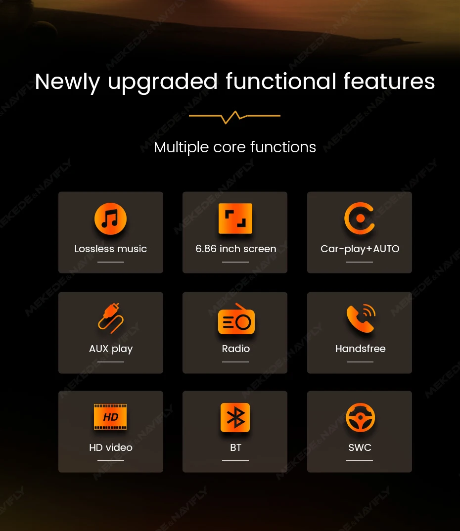 1DIN Universal MP5 6.86-Inch Car Radio Support Wireless Carplay Android AUTO AUX USB SWC BT Touch Screen Multimedia Video Player